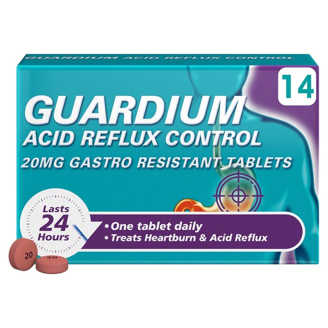 Guardium Acid Reflux Control Tabs Heartburn Indigestion, 14 Per Pack