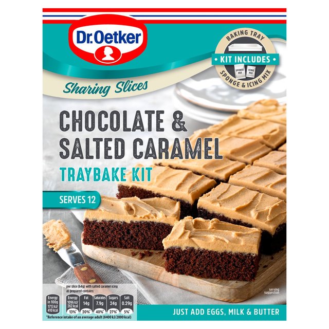 Dr. Oetker Chocolate & Salted Caramel Traybake Kit, 425g