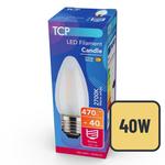 TCP Candle LED Coated Screw 40W Light Bulb