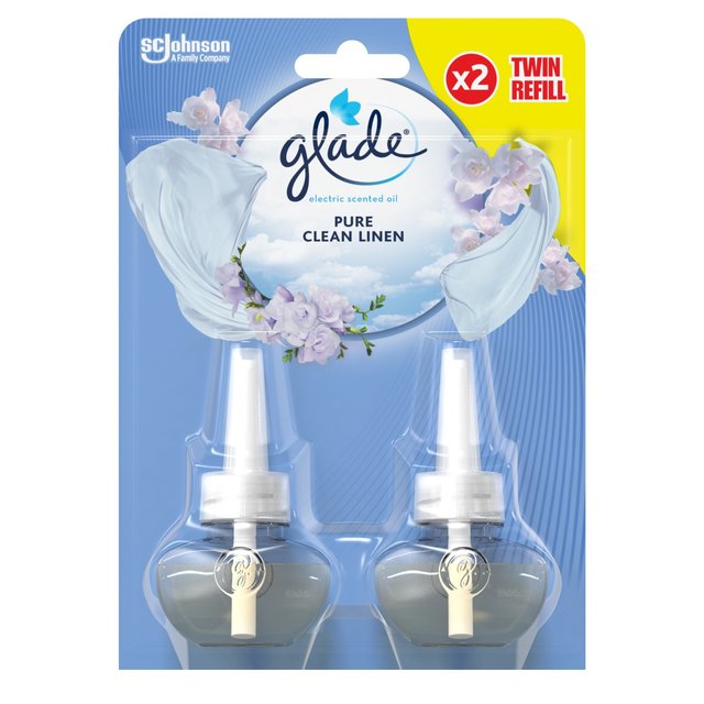 Glade Electric Twin Refill Clean Linen Scented Oil Plugin, 2 x 20ml