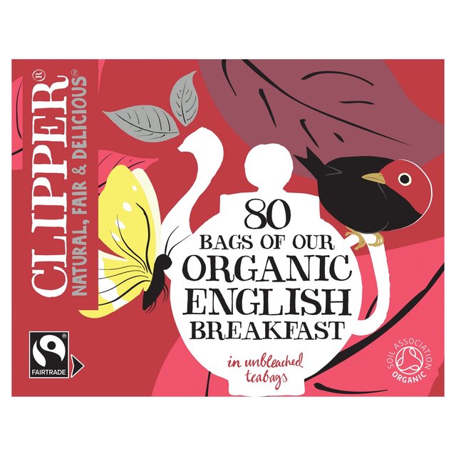 Clipper Organic Fairtrade English Breakfast Tea Bags, 80 Per Pack