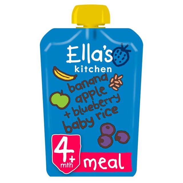 Ella’s Kitchen Bananas and Blueberries Baby Rice Baby Food Pouch 4+ Months, 120g