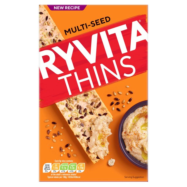 Ryvita Thins Multi-Seed Flatbread Crackers, 125g
