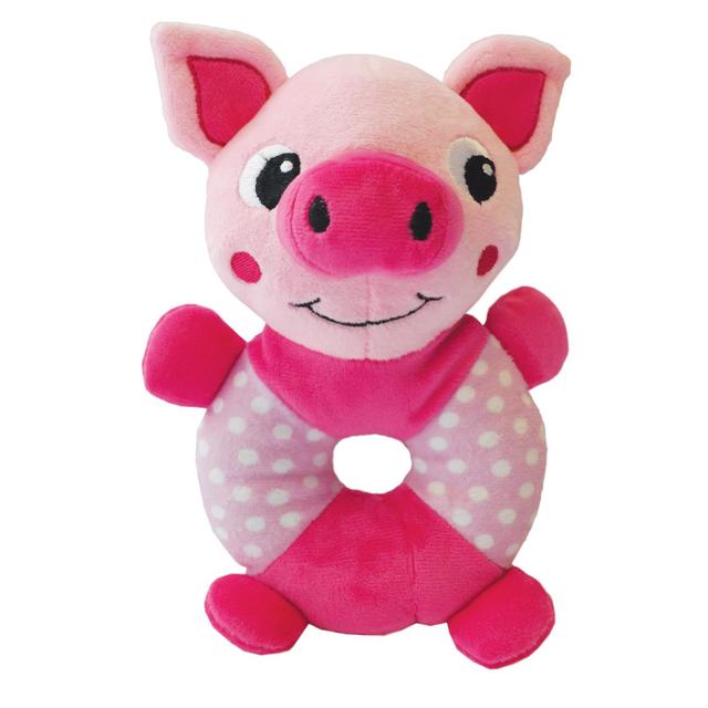 Happy Pet Little Rascals Play Ring Pig Puppy Toy, One Size