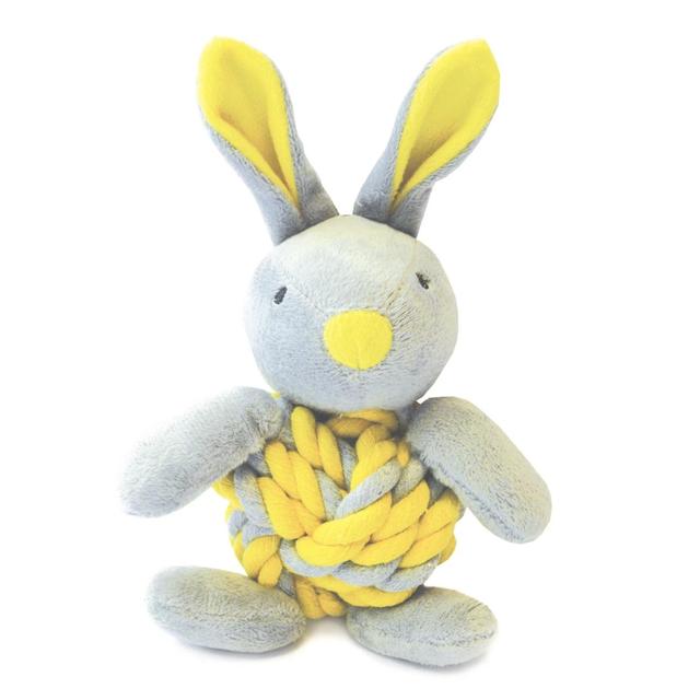 Happy Pet Little Rascals Knottie Bunny Yellow Puppy Toy, One Size