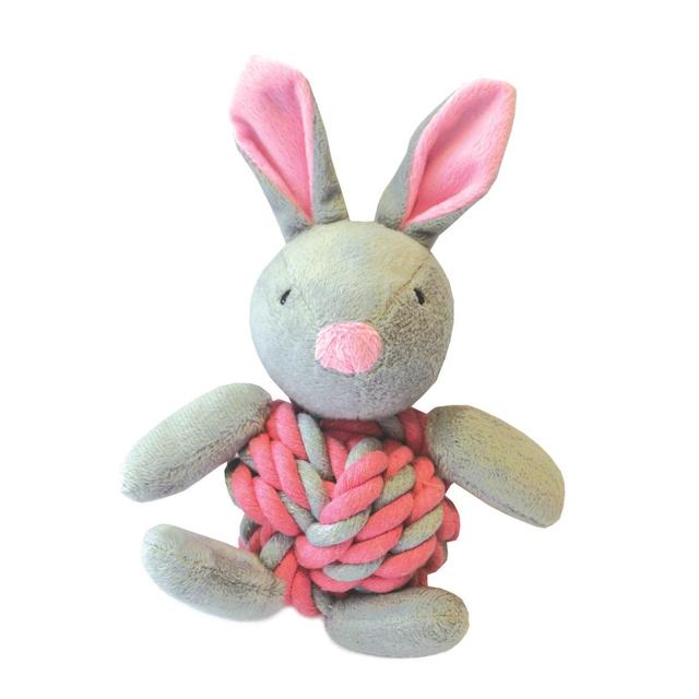 Happy Pet Little Rascals Knottie Bunny Pink Puppy Toy, One Size