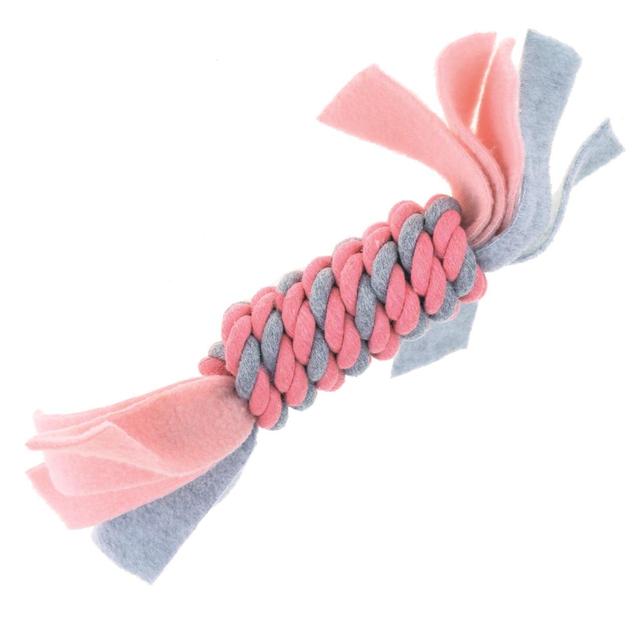 Happy Pet Little Rascals Fleecy Rope Coil Pink Puppy Toy, One Size