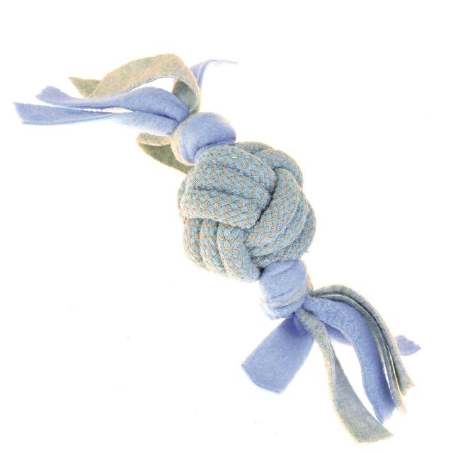 Happy Pet Little Rascals Fleecy Rope Ball Tugger Blue Puppy Toy, One Size