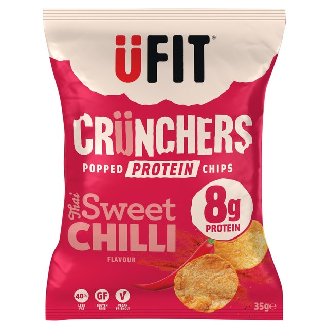 Ufit Crunchers Thai Sweet Chilli High Protein Popped Chips, 35g
