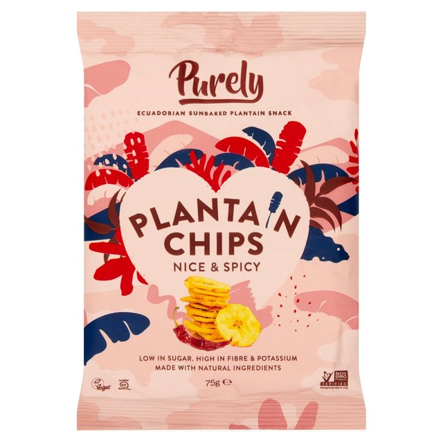 Purely Plantain Chips Nice & Spicy, 75g