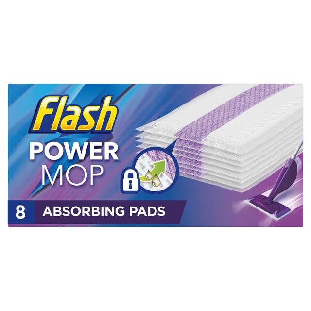 Flash Power Mop Multi-Surface Absorbing Pad Refills, 8 Per Pack