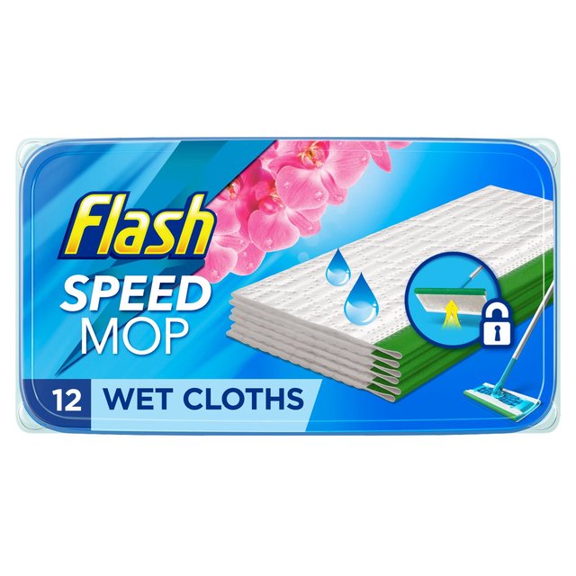 Flash Speed Mop Wet Cloth Multi-Surface Refills Wild Orchid, 12 Per Pack