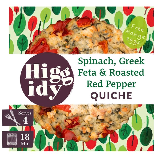 Higgidy Spinach & Red Pepper Quiche, 400g
