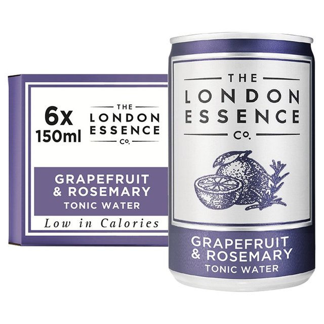 London Essence Co. Grapefruit & Rosemary Tonic Water Cans, 6 x 150ml