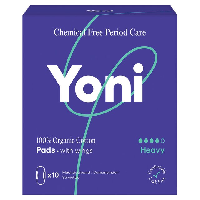 Yoni Organic Pads Heavy, 10 Per Pack