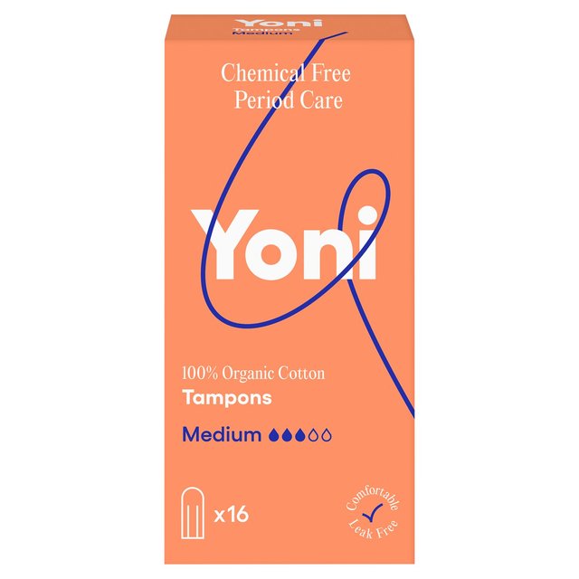 Yoni Organic Tampons Medium, 16 per Pack