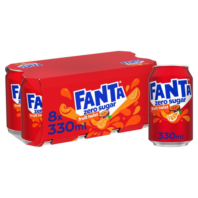 Fanta Zero Fruit Twist, 8 x 330ml