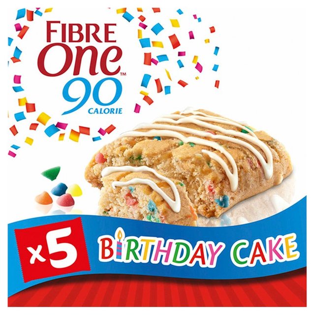 Fibre One 90 Calorie Birthday Cake Bars, 5 x 24g