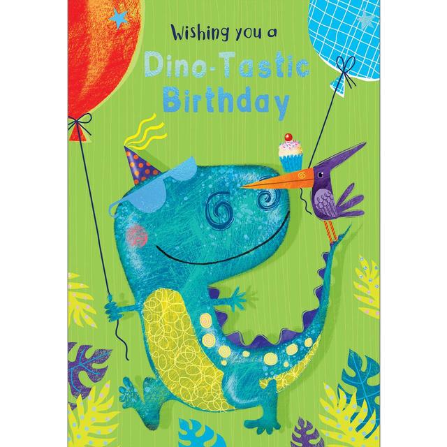 Abacus Party Dinosaurs Birthday Card, 124x178cm