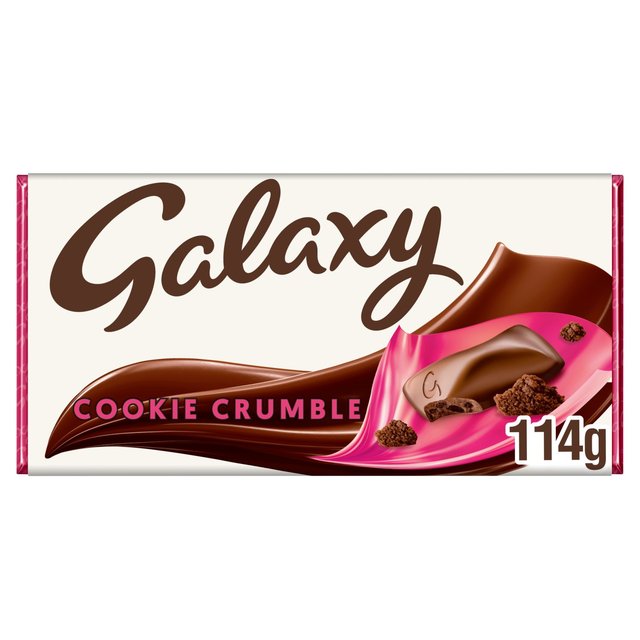 Galaxy Cookie Crumble & Milk Chocolate Block Bar Vegetarian, 114g
