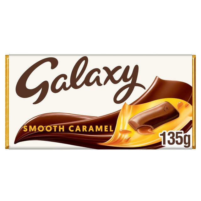 Galaxy Smooth Caramel & Milk Chocolate Block Bar Vegetarian, 135g