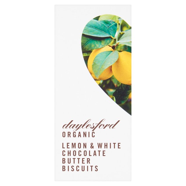 Daylesford Organic White Chocolate Dipped Lemon Biscuits, 150g