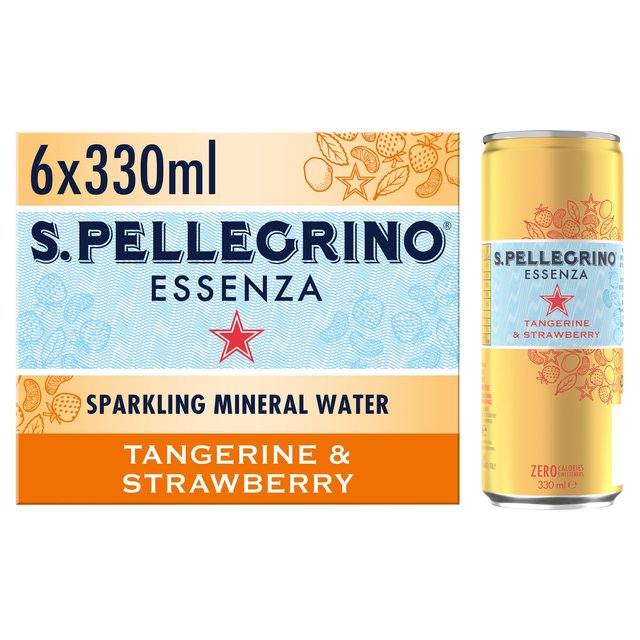 San Pellegrino Essenza Sparkling Water Tangerine & Strawberry, 6 x 330ml