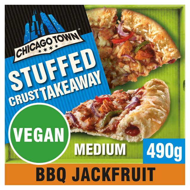 Chicago Town Takeaway Vegan Stuffed Crust Sticky BBQ Jackfruit Medium Pizza, 490g