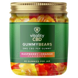 Vitality CBD 40 Gummy Bears Raspberry & Orange Flavours