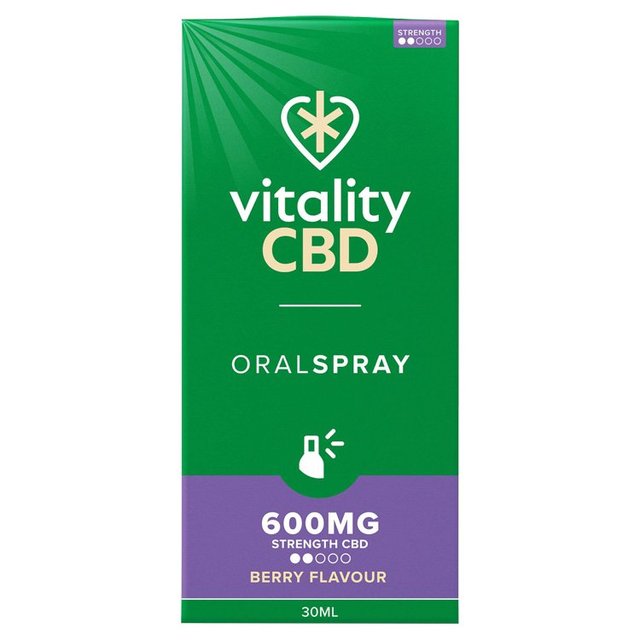 Vitality Cbd Berry Oral Spray 600mg With Mct Oil, 30ml