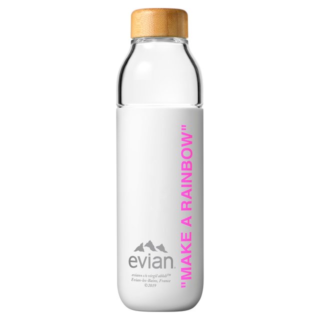 Evian Soma Travel Glass Water Bottle Designer Pink, 500ml