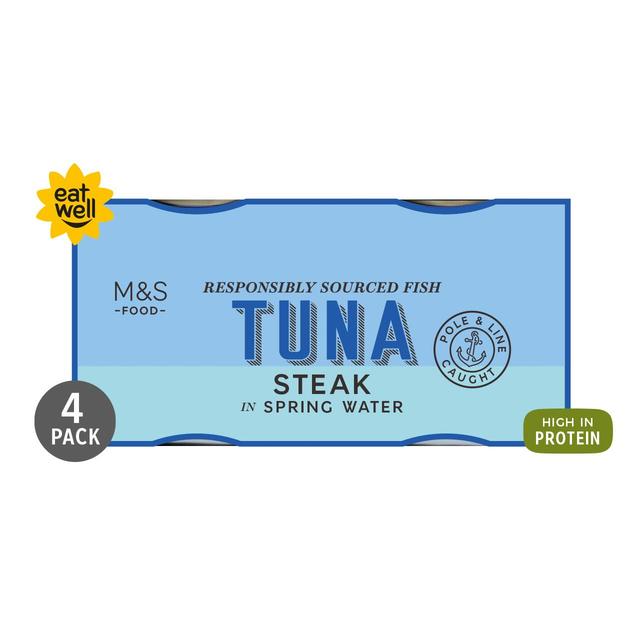 M & S Tuna Steaks in Spring Water Multipack, 4 x 200g