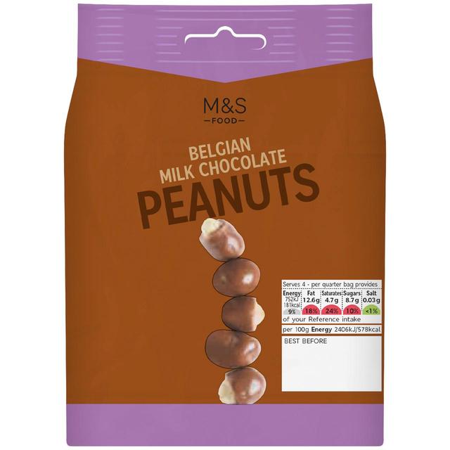M & S Belgian Milk Chocolate Peanuts, 125g