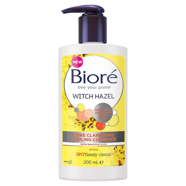 Biore Witch Hazel Pore Clarifying Cooling Cleanser For Spot Prone Skin, 200ml