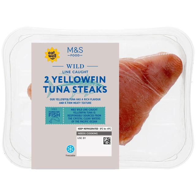 M & S Line Caught 2 Yellowfin Tuna Steaks, 200g