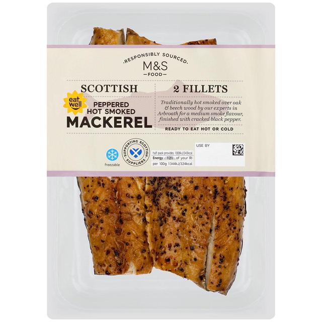 M & S Oak & Beechwood Scottish Smoked Peppered Mackerel, 150g