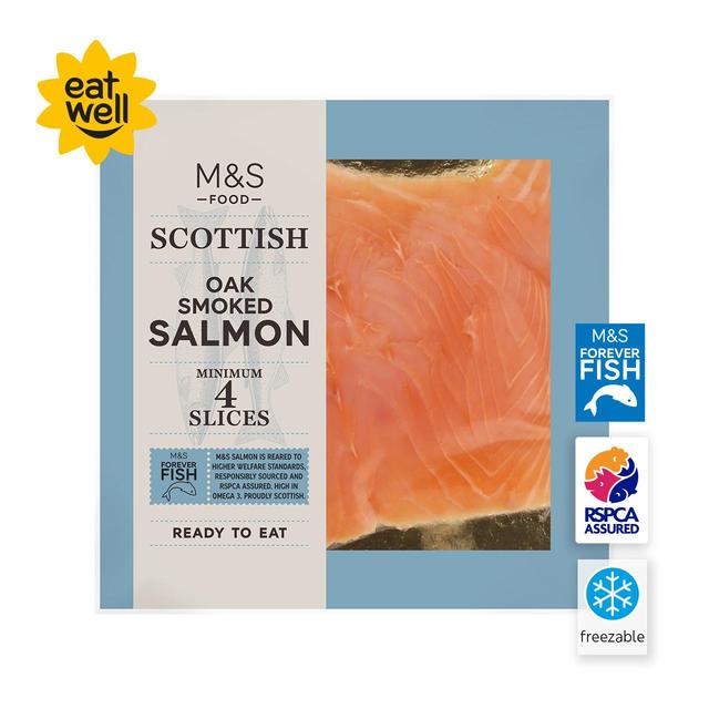M & S Scottish Oak Smoked Salmon Slices, 100g