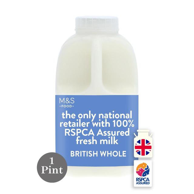 M & S Select Farms British Whole Milk 1 Pint, 568ml