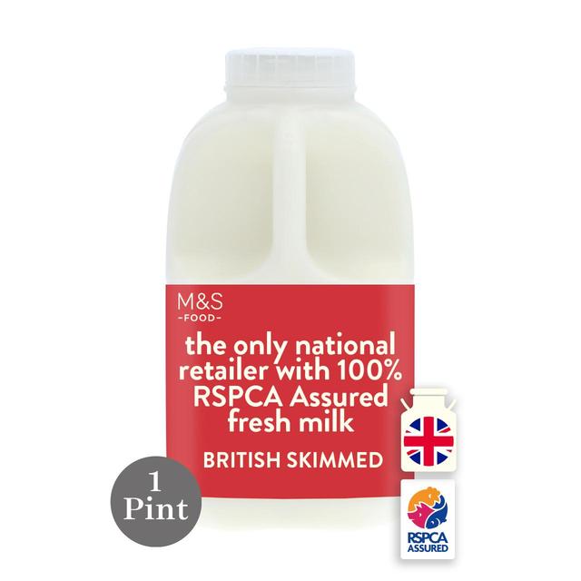 M & S Select Farms British Skimmed Milk 1 Pint, 568ml