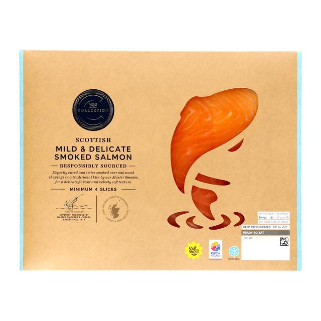 M & S Collection Scottish Mild & Delicate Smoked Salmon 4 Slices, 100g