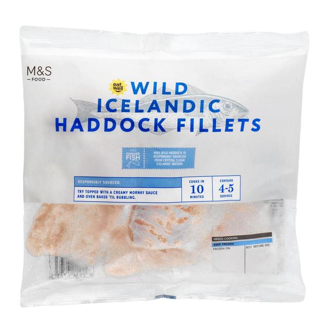 M & S Wild Icelandic 4 Haddock Fillets Frozen, 380g