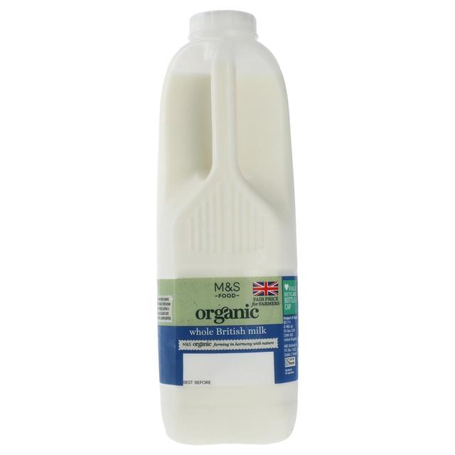 M & S Organic Whole Milk 2 Pints, 1.136l