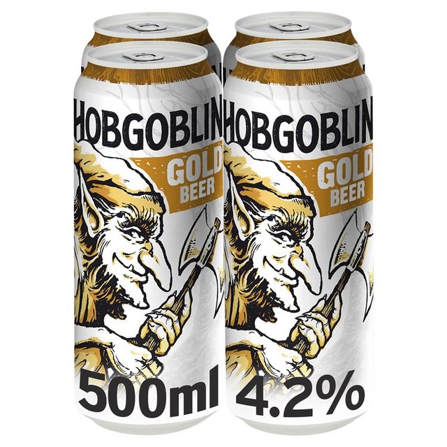 Hobgoblin Gold Ale Beer Cans, 4 x 500ml