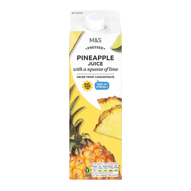 M & S Pressed Pineapple With Lime Juice, 1l