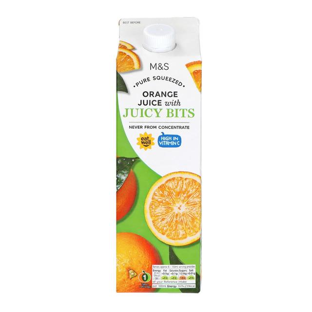 M & S Squeezed Orange Juice With Bits, 1l