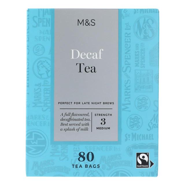 M & S Fairtrade Decaffeinated Teabags, 80 Per Pack
