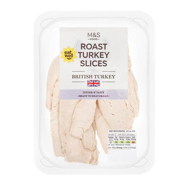 M & S British Roast Turkey 4 Slices, 120g