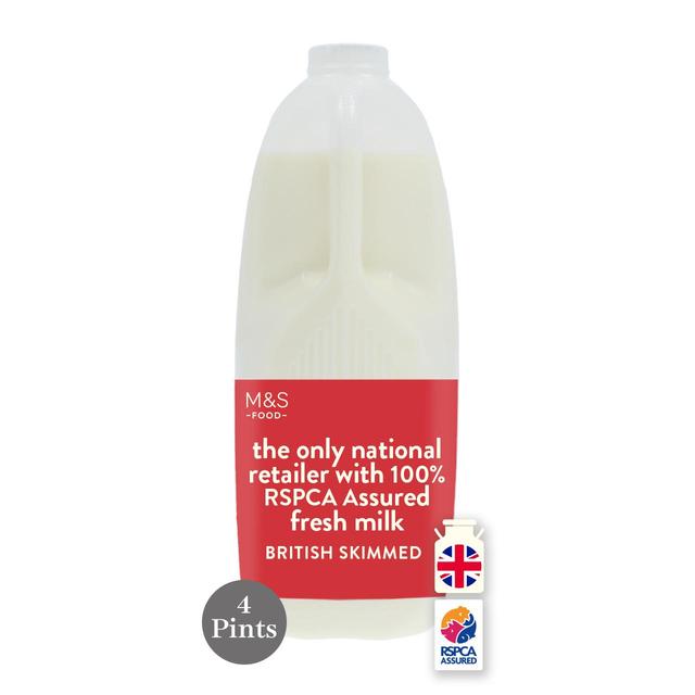 M & S Select Farms British Skimmed Milk 4 Pints, 2.272l