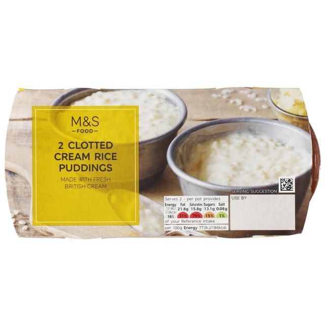 M & S Clotted Cream Rice Pudding Pots, 2 x 170g