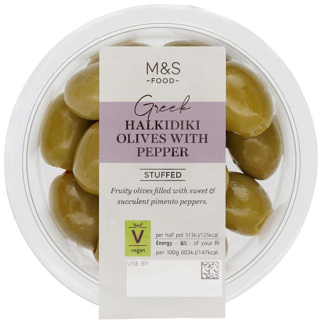 M & S Stuffed Olives With Pimento Peppers, 170g